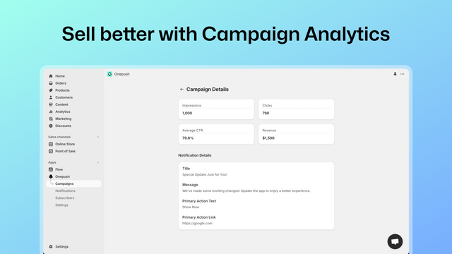 onepush campagneanalyse voor push notificaties