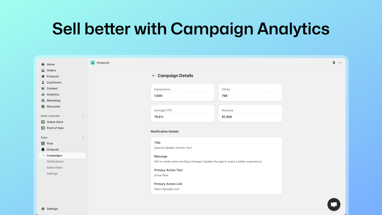 onepush kampagneanalyse for push-notifikationer