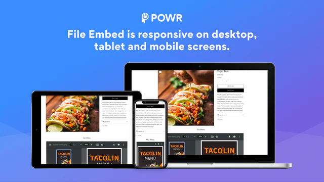 File Embed is responsive on desktop,  tablet and mobile screens.