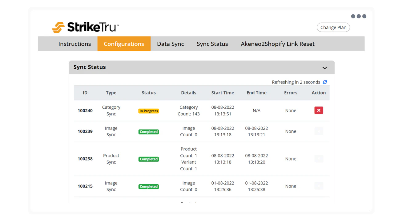 Monitor the status of your sync jobs.