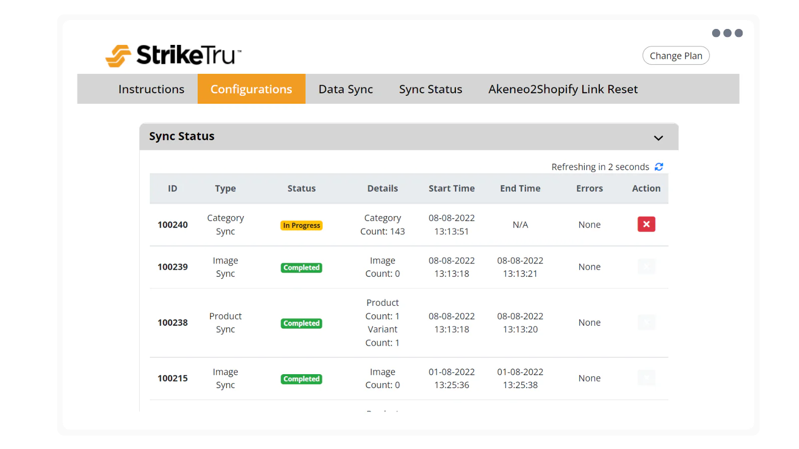 Monitor the status of your sync jobs.