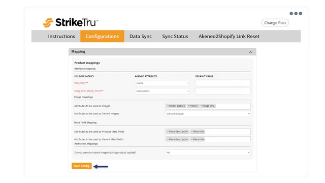 Map your PIM attributes to Shopify fields