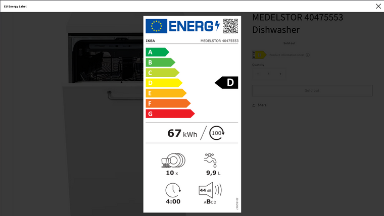 EU Energy Label Screenshot