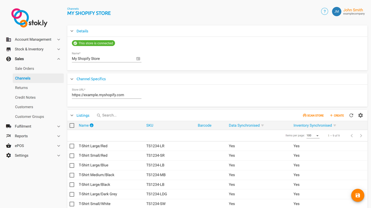 Manage your Shopify items from Stok.ly 