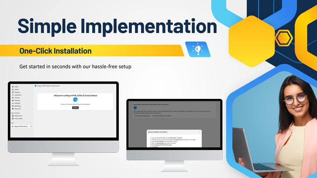 Proceso de instalación con un solo clic para Mega HTML/CSS/JS Code Embed