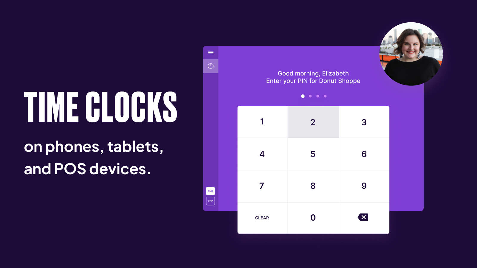 Time clock available in Shopify POS, web and mobile phones