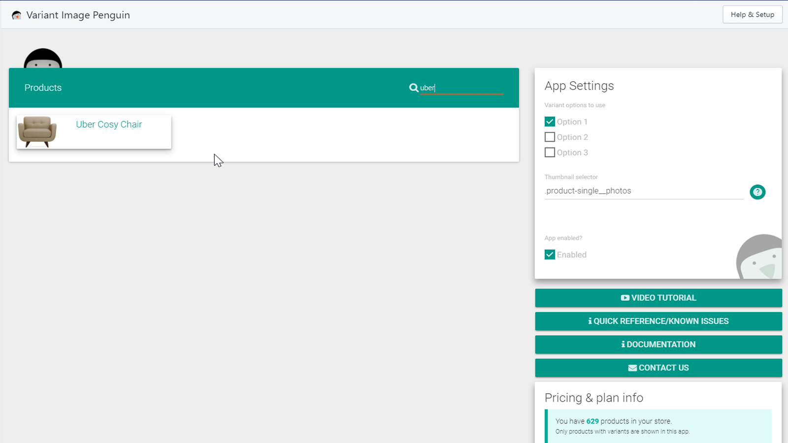 Tela de Configuração do Aplicativo