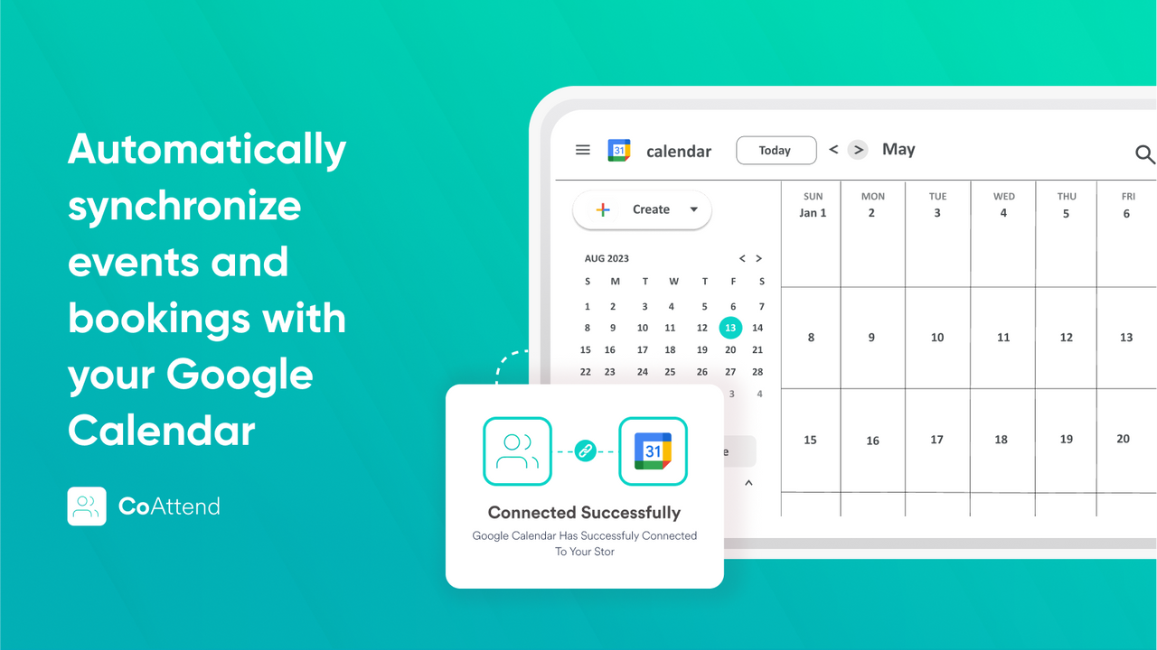 Sincronización automática de eventos y reservas con Google Calendar.