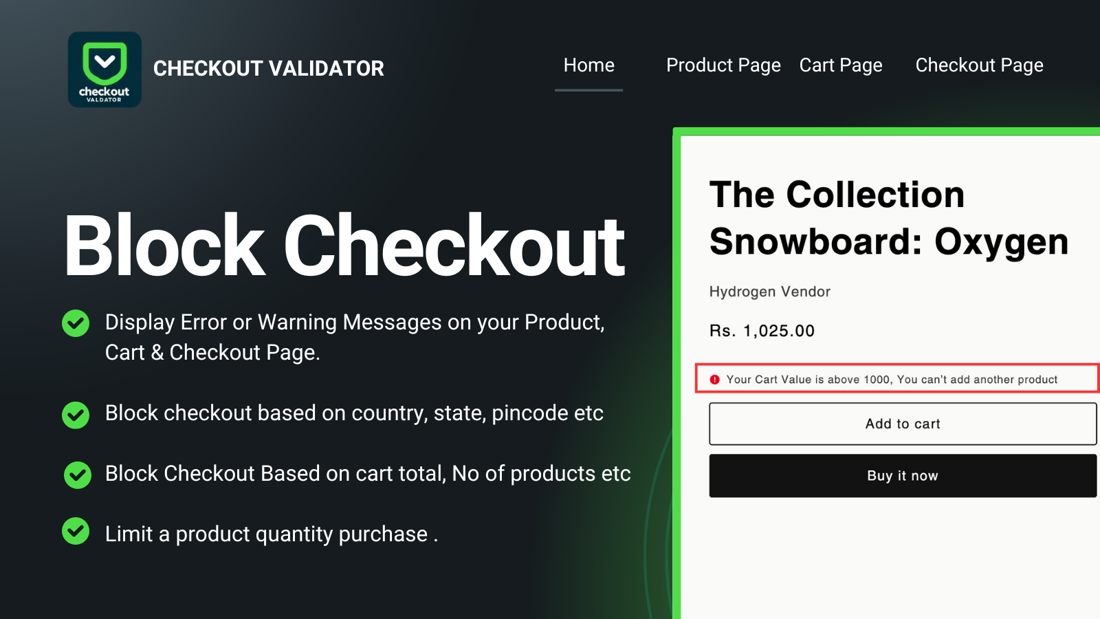 block checkout