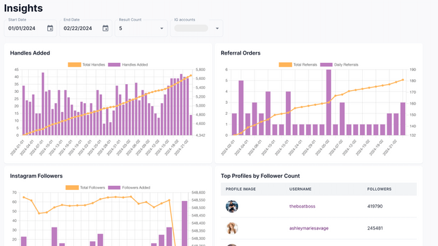 Powerful Instagram insights like follower growth