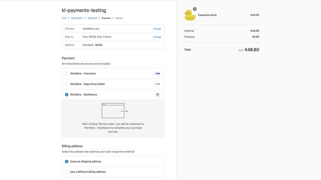 Payment selection