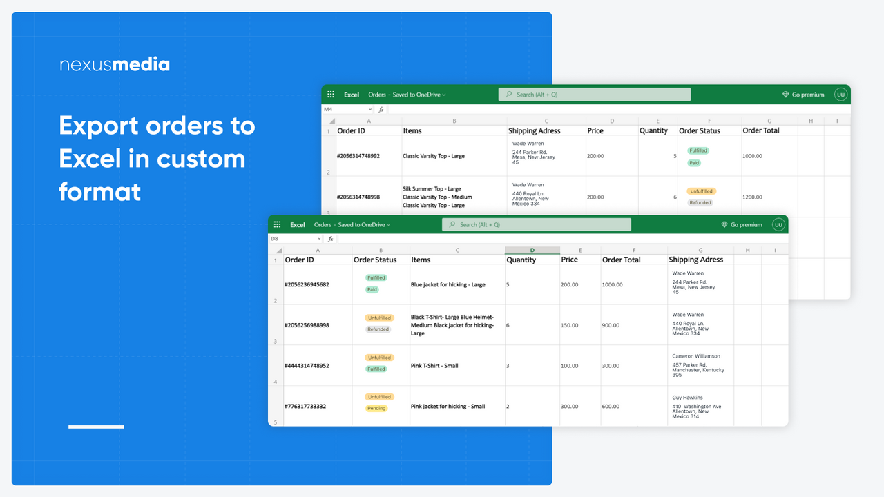 How to export your  order history to a spreadsheet