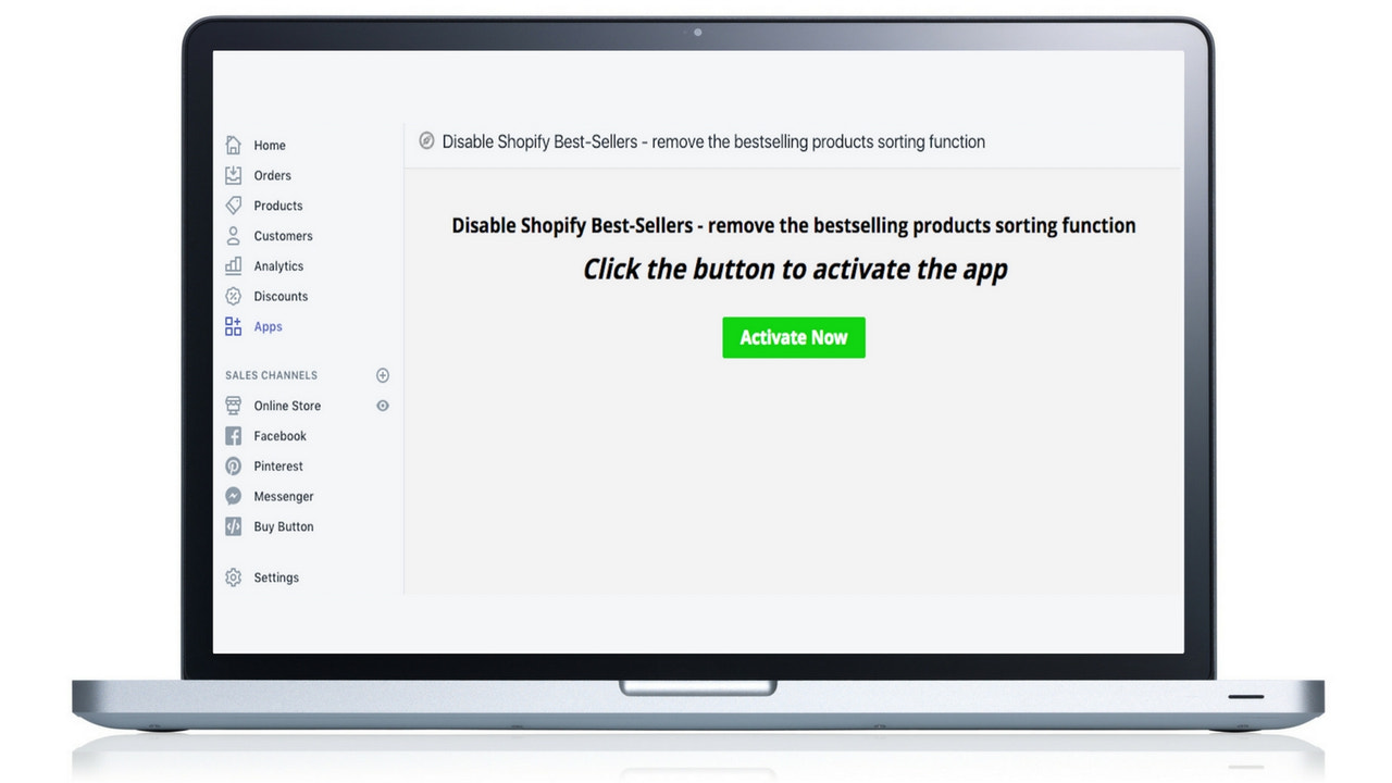 Desactivador de Clasificación de Productos Más Vendidos de Shopify