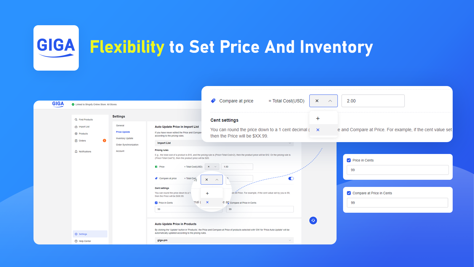 Flexibilidad para establecer precios e inventario