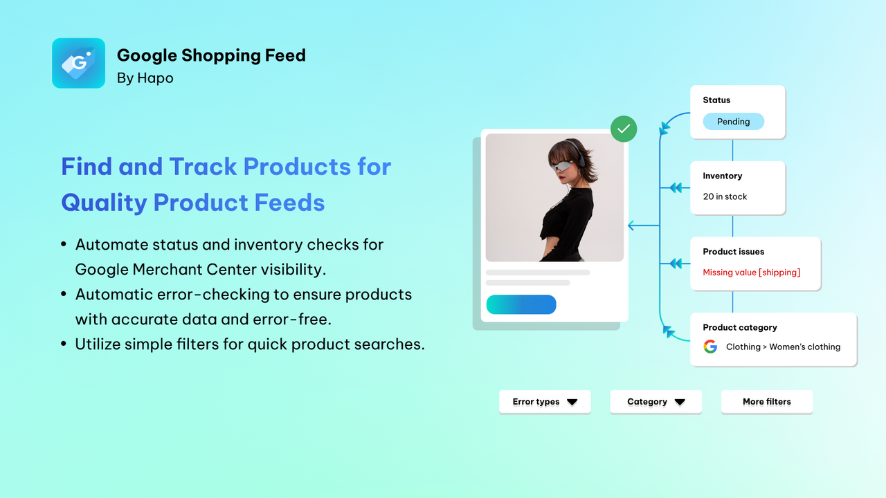 Find and Track Products for Quality Product Feeds.