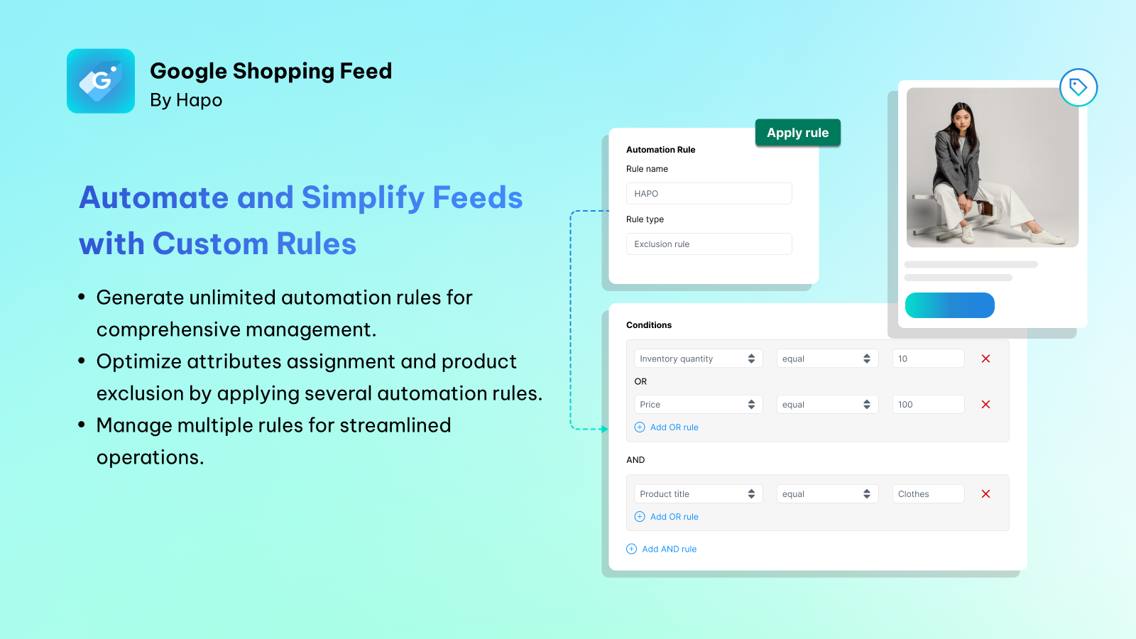 Automatiza y simplifica los feeds con reglas personalizadas.