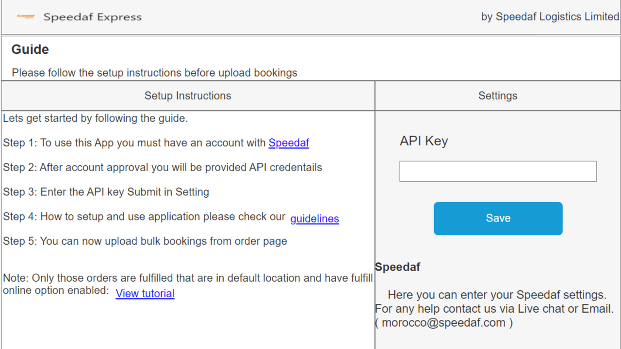 Use os Guias, o cliente pode ver as Instruções de Configuração