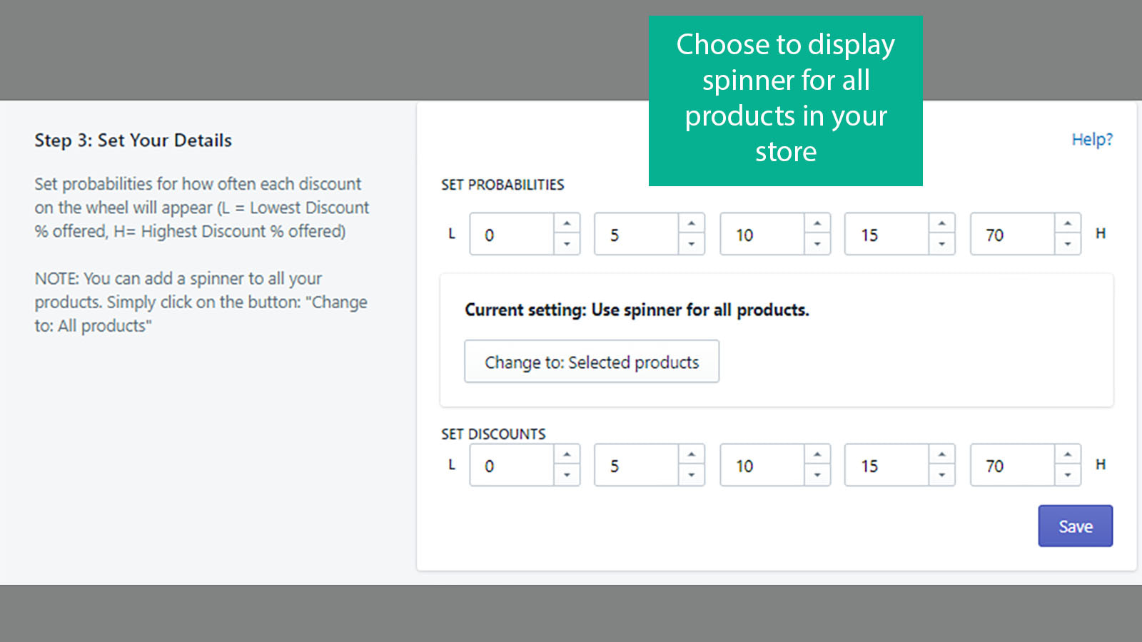 You can show spinner for all your products