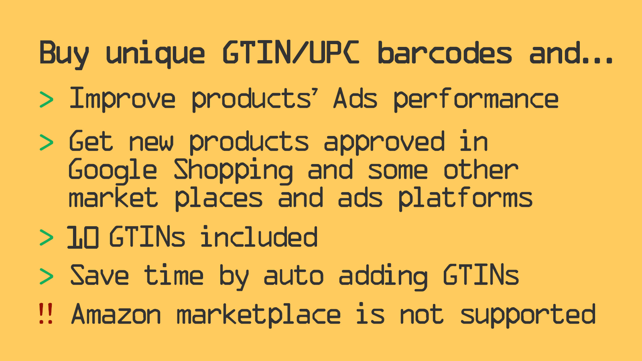 AR: Buy GTIN/UPC barcodes Screenshot