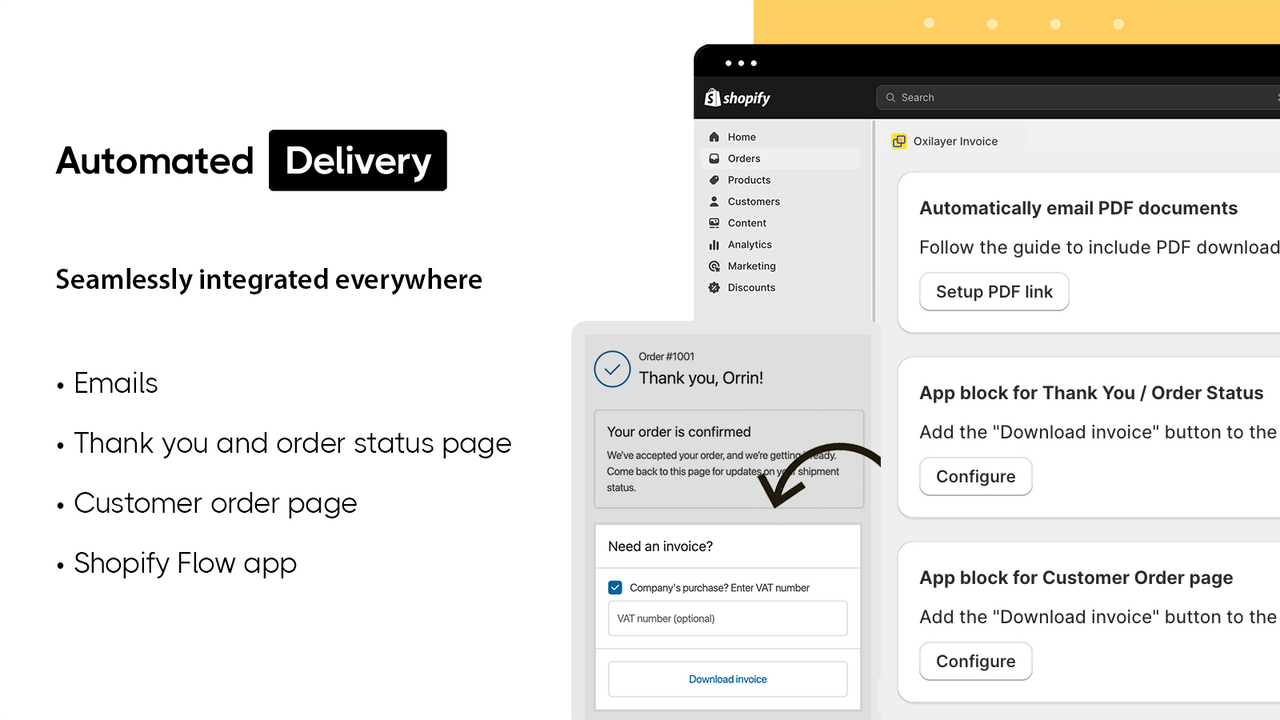 Automated PDF invoice delivery