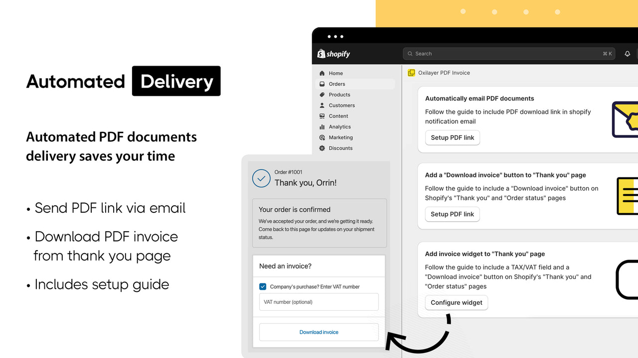 Automated PDF invoice delivery