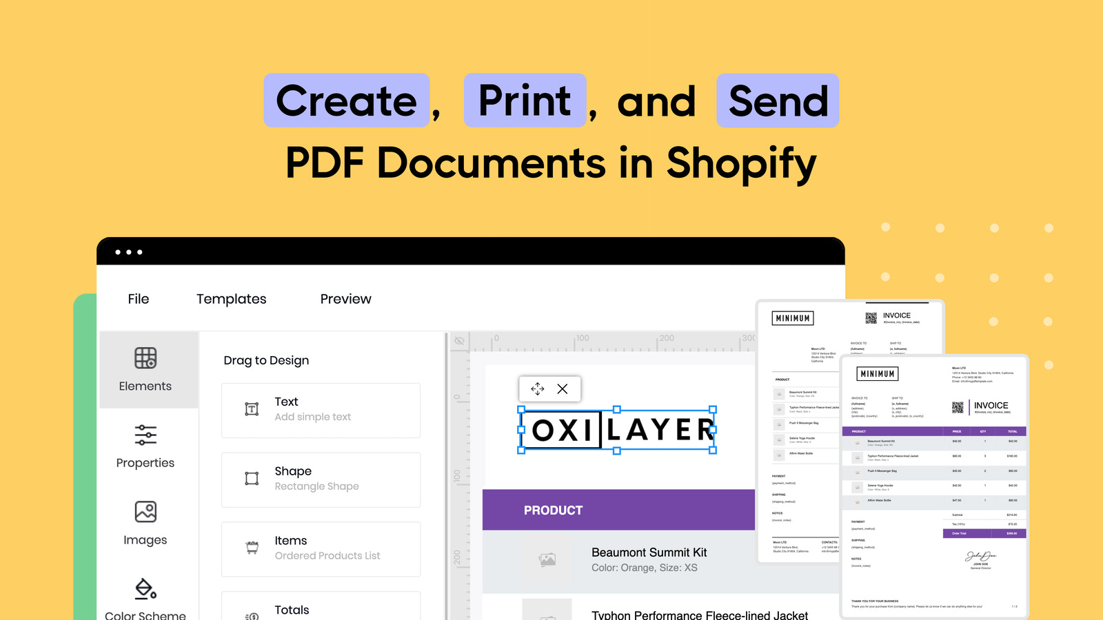 Oxilayer Faktura Order Printer