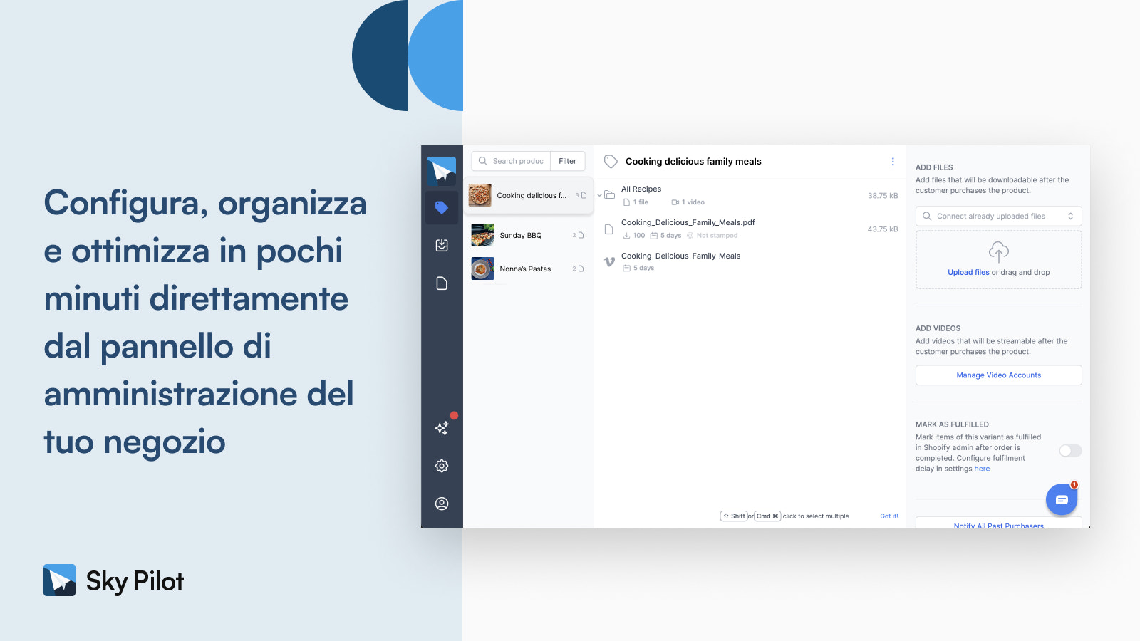 Organizzare più file in cartelle e playlist personalizzabili