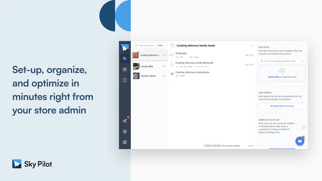 Organize multiple files into customizable folders and playlists.