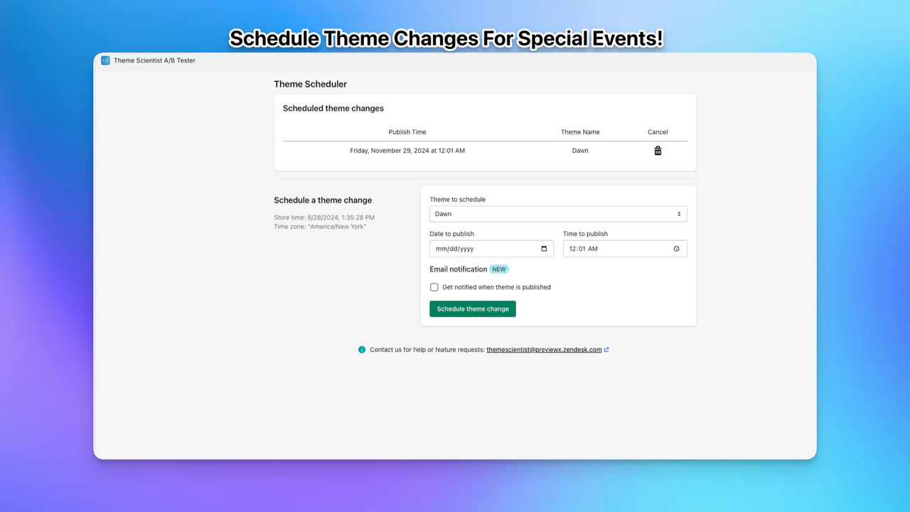 Schedule a theme at the right time to boost conversion rate