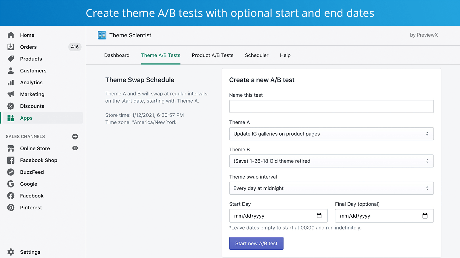 Maak eenvoudig Shopify-thema A/B-testen aan