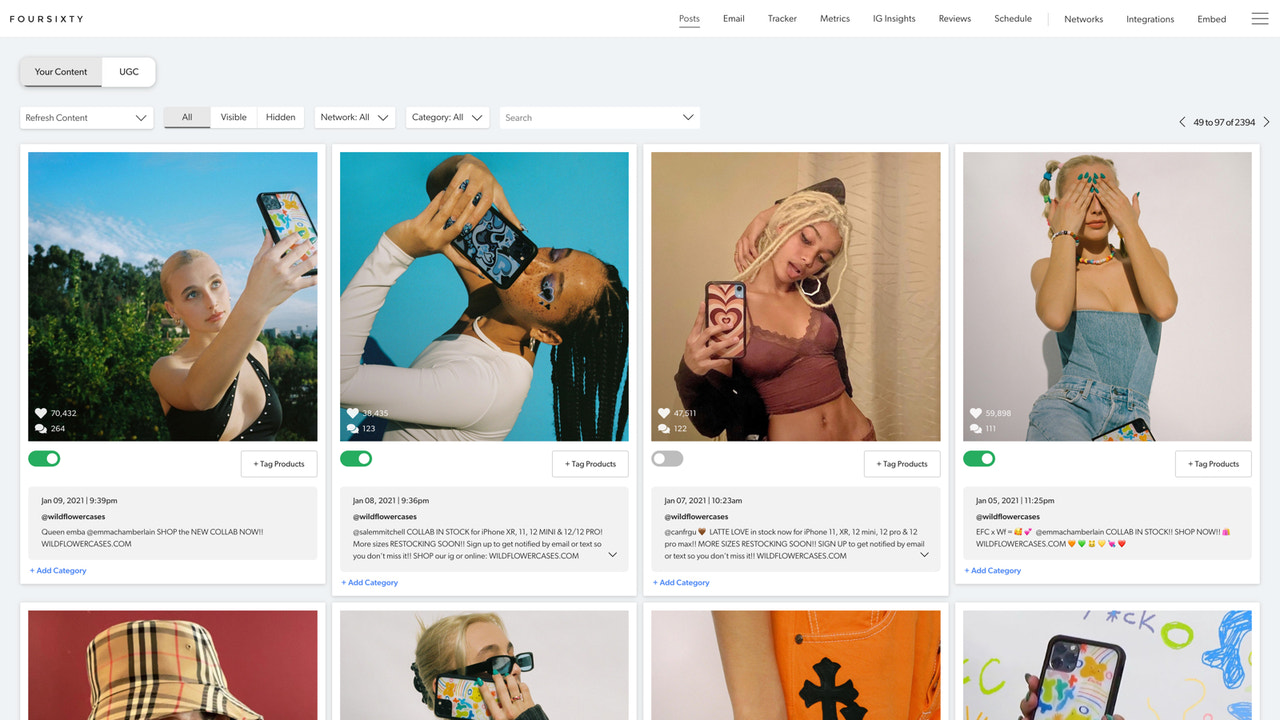 Shop købbar instagram og ugc med foursixty