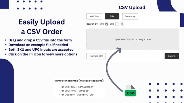 Opção de upload de CSV