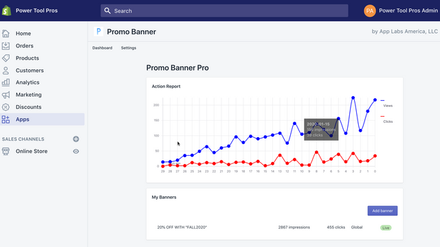 Analytics dashboard