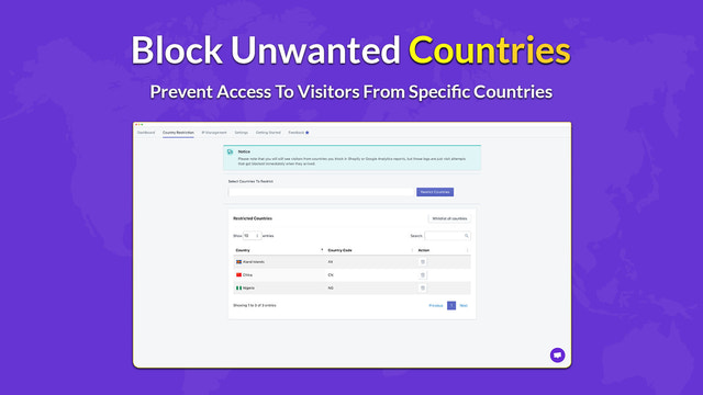 Block unwanted countries