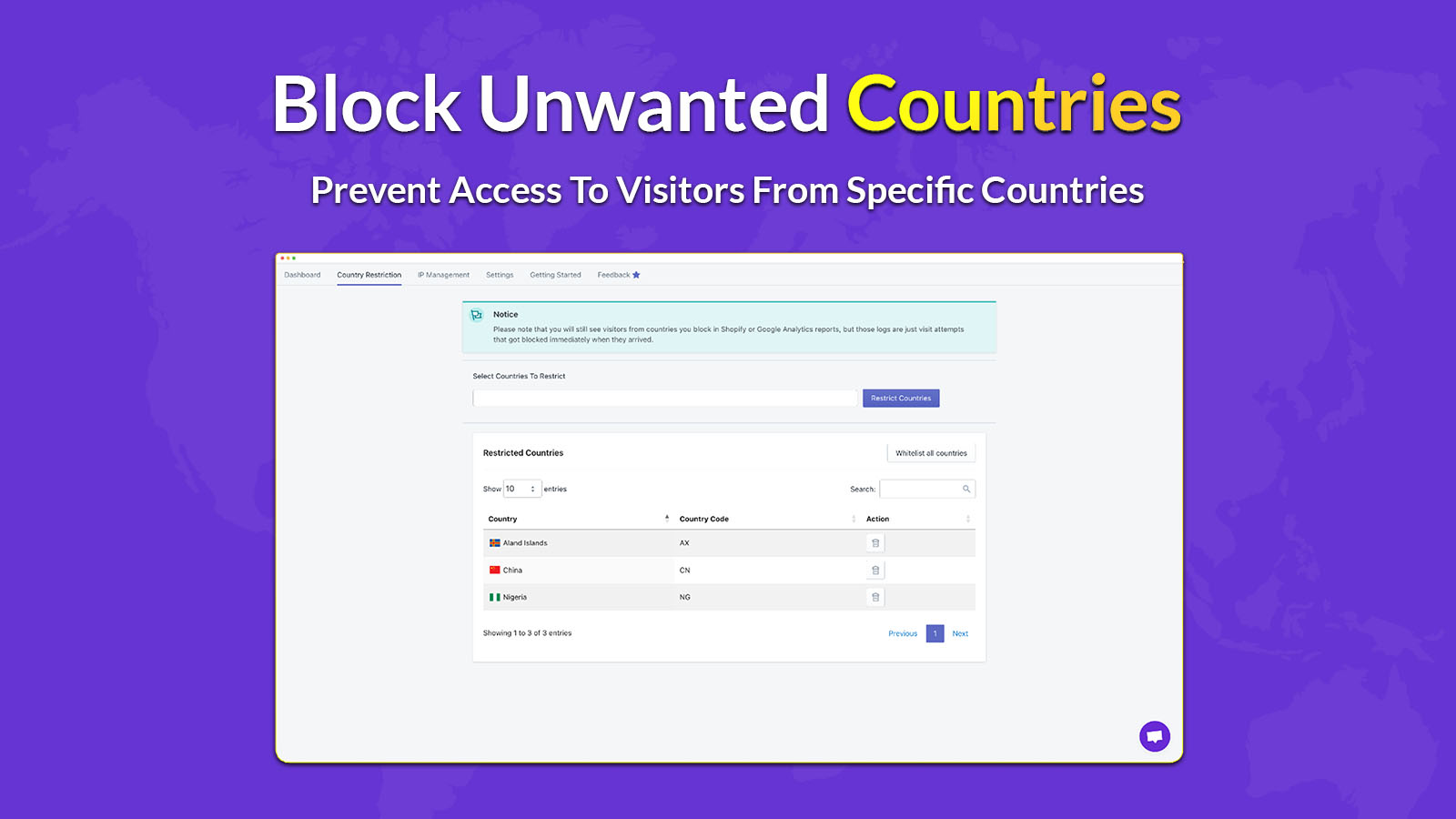 Block unwanted countries