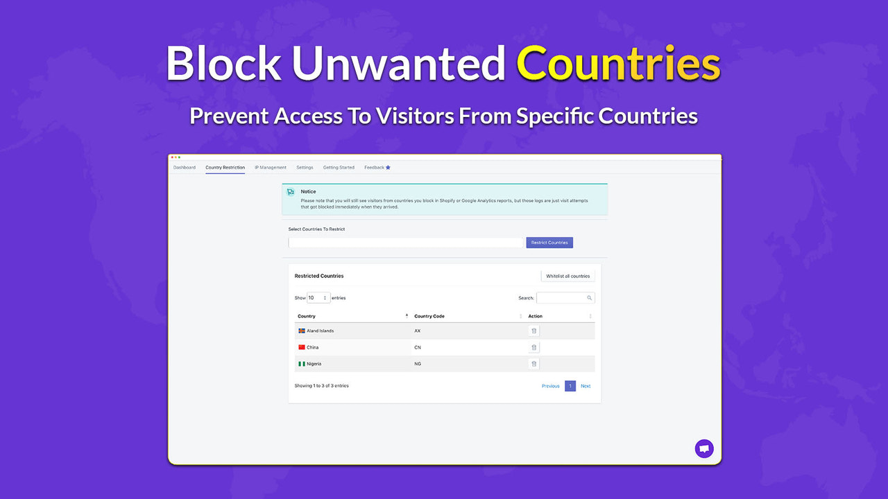 Block unwanted countries