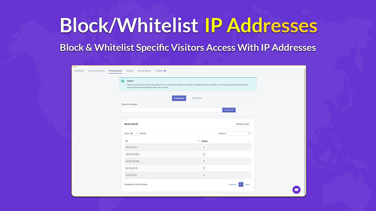 bloquer et mettre en liste blanche les adresses IP