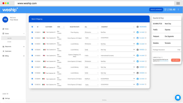 WeShip - 适用于Shopify的运输平台。获取折扣标签