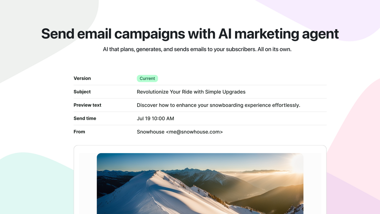 Send email campaigns with AI email marketing agent