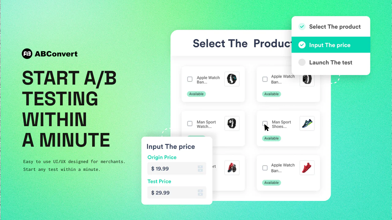 Create Product Pricing A/b Tests Easily and within seconds.