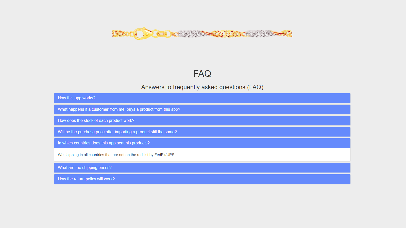 FAQ sur notre application et service