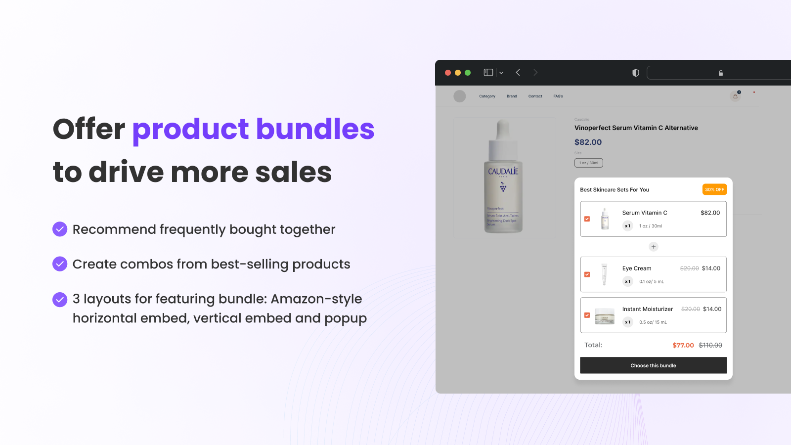 offer product combo discount, product bundles, product sets