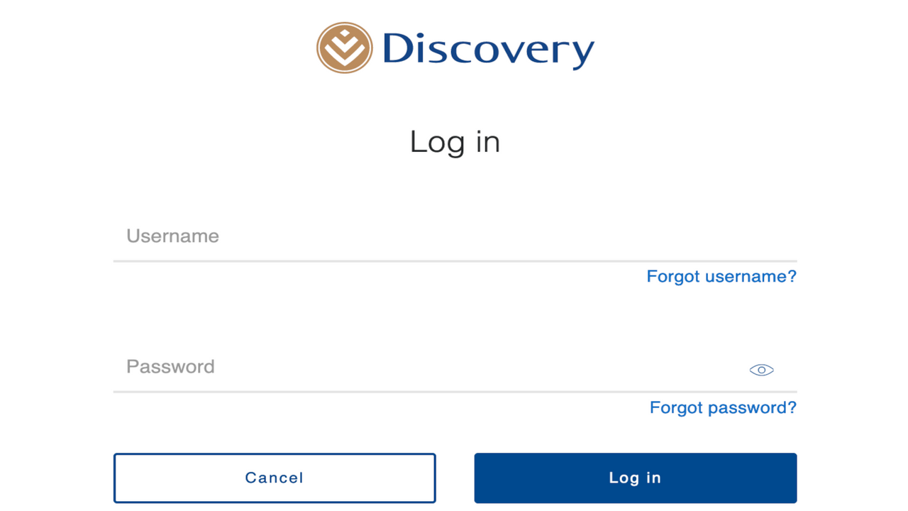 Página de Login do Discovery Miles