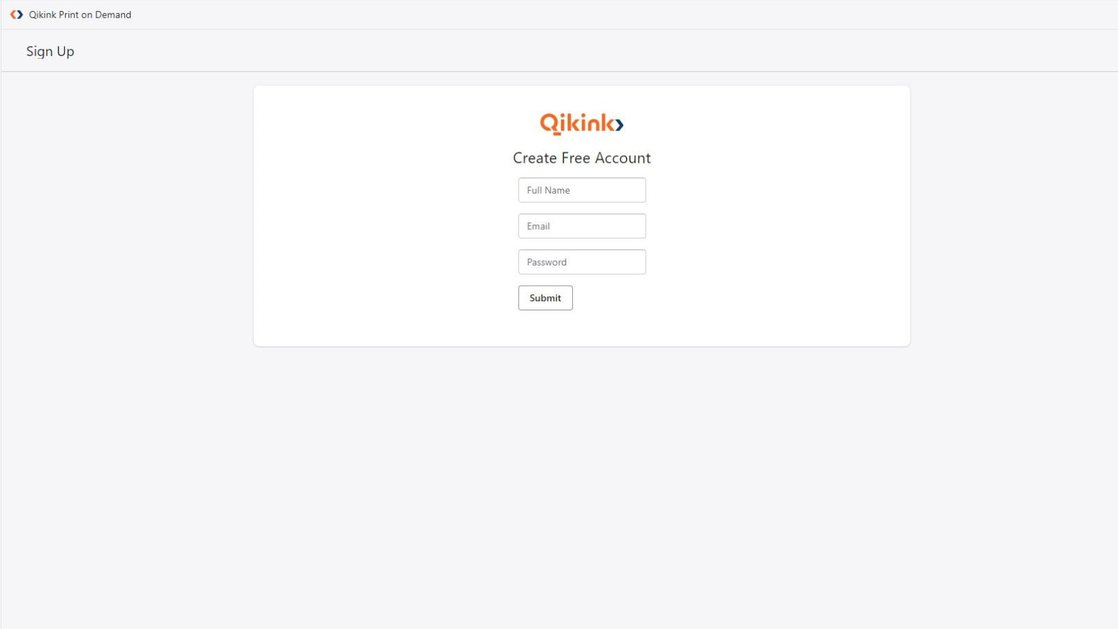 Qikink Print on Demand Screenshot