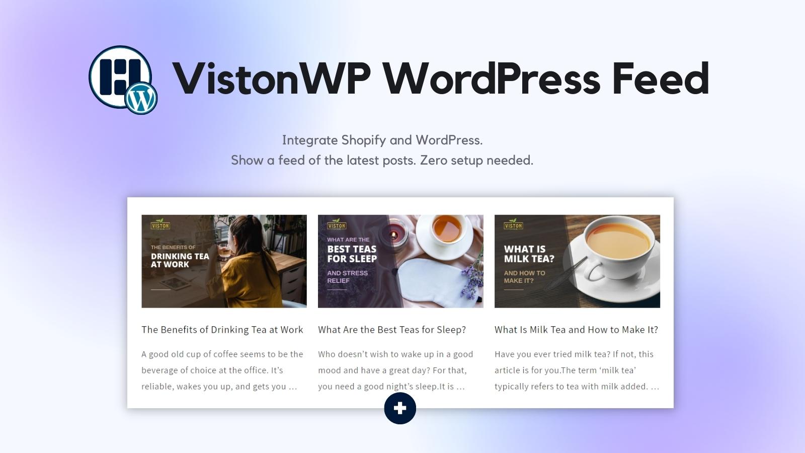 VistonWP ‑ WordPress Feed Screenshot