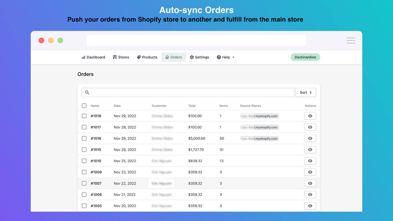 Synchronisation automatique des commandes