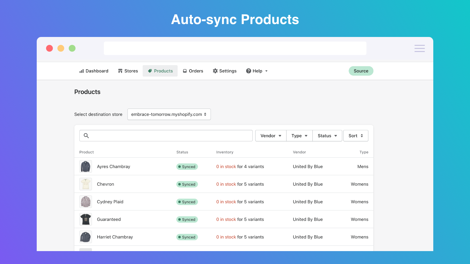 Shopify Multi store sync - Auto sync Products