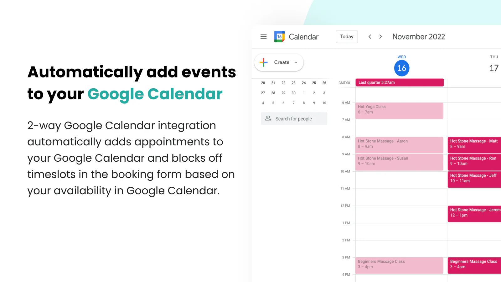 2-vejs synkronisering med Google Kalender