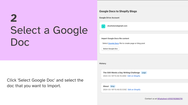 Blogify ‑ Google Docs to Blogs Screenshot
