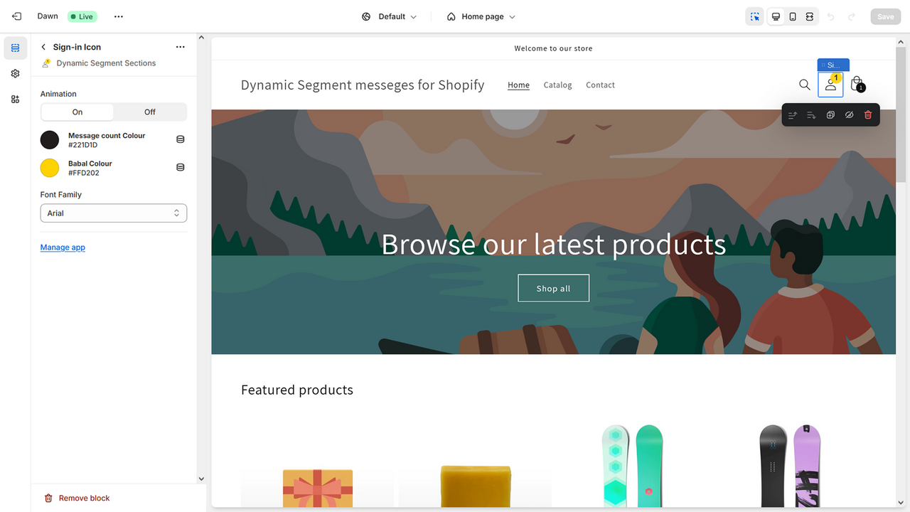 Dynamic Segment Sections - animated sign-in icon